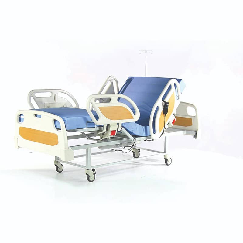 M0022 2 Motorlu ABS Plastik Başlıklı ve Korkuluklu Hasta Karyolası H225-ABS (10cm Eko Yatak Dahil)